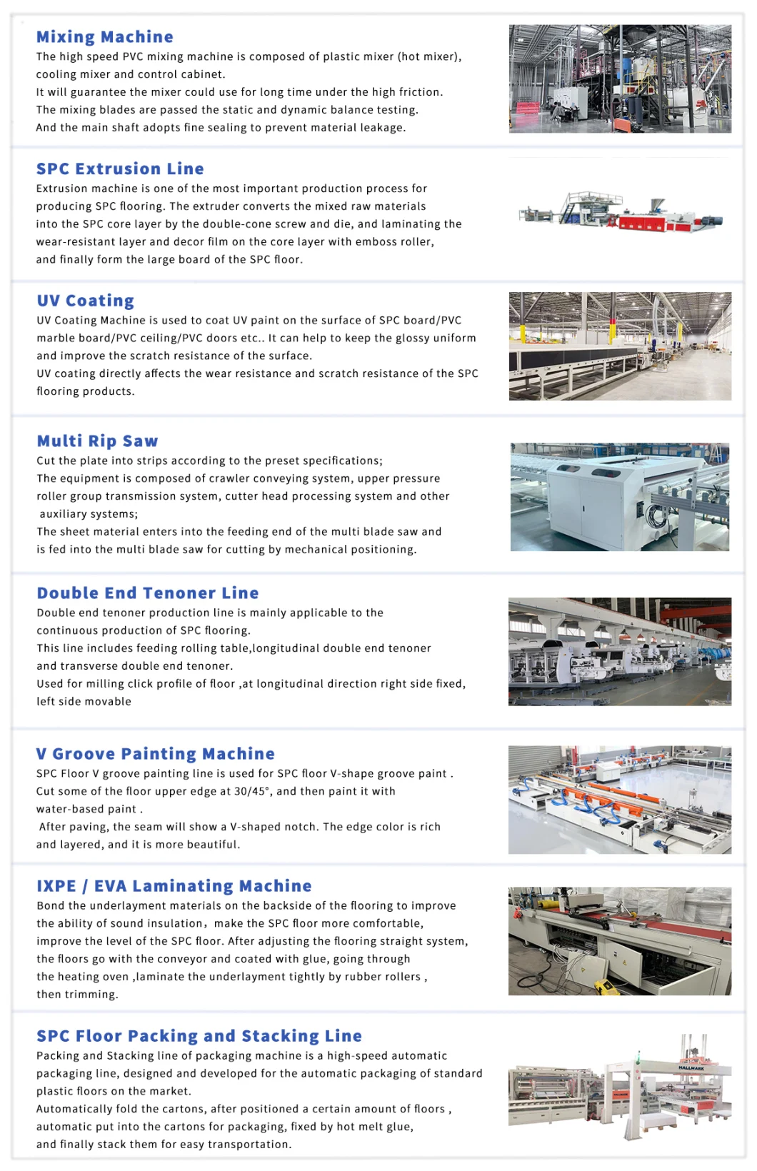 Hallmark Low Maintenance Cost Economical Stone Plastic Composite Spc PVC Board Production Line Professional Flooring Making Line