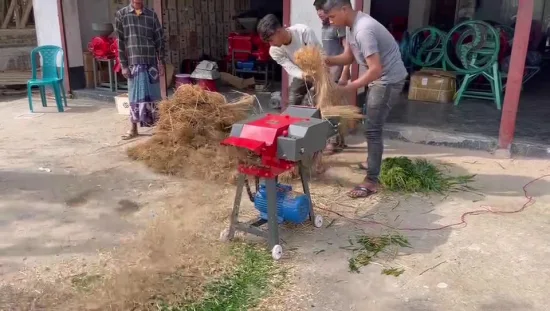 Correia transportadora de eficiência ajustável Cortador de feno Corte de grama para alimentação de animais Máquina de corte de palha