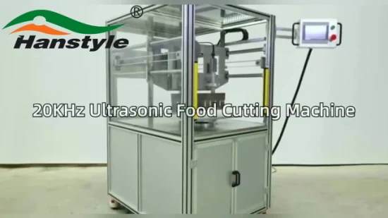 Máquina ultrassônica de corte de alimentos de alta velocidade e alta amplitude 20kHz para torta de carne, bolo de queijo, máquina de corte de pão