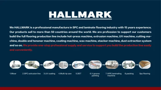 Nova tecnologia profissional da Hallmark economiza energia, máquina de serra de corte múltiplo de alta precisão para linha de produção de pisos especiais